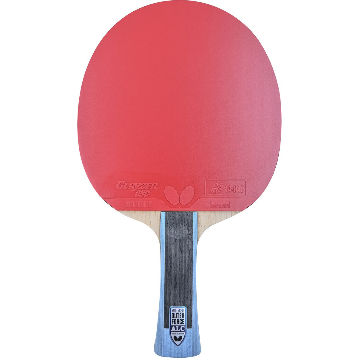 Butterfly Table Tennis - Outerforce ALC Racket with Glayzer 09C - Flared (FL) - Red Side